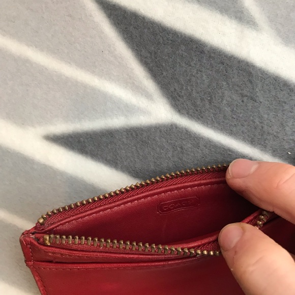 COACH BLEECKER VINTAGE RED LEATHER MINI SKINNY - Picture 5 of 7